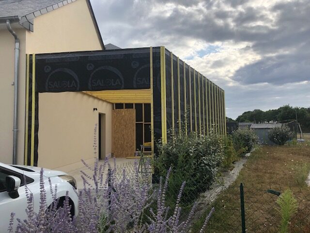 Extension en ossature bois en construction